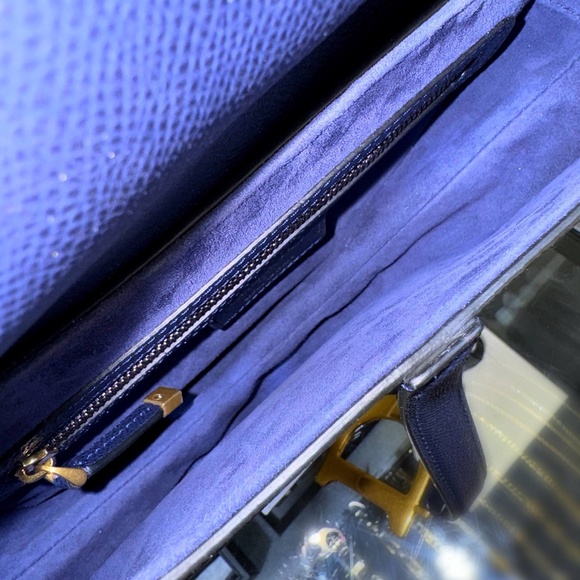 Christian Dior Saddle Bag Deep Ocean Blue Grained Calfskin - Picture 6 of 13